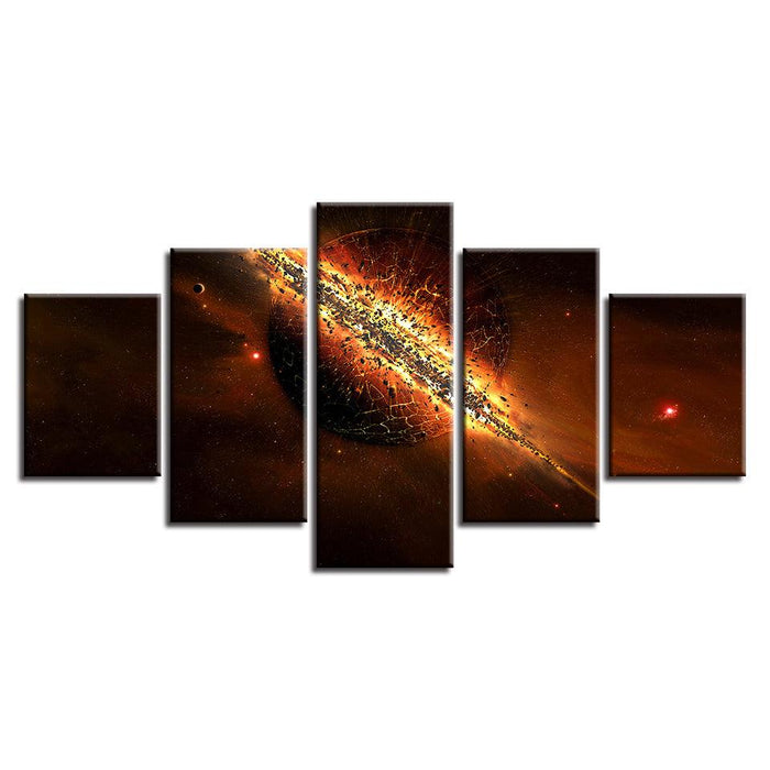 Planet Destruction 5 Piece HD Multi Panel Canvas Wall Art - Original Frame