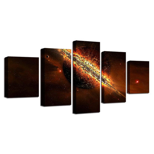 Planet Destruction 5 Piece HD Multi Panel Canvas Wall Art - Original Frame