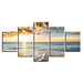 Sea And Sunset 5 Piece HD Multi Panel Canvas Wall Art Frame - Original Frame