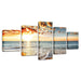 Sea And Sunset 5 Piece HD Multi Panel Canvas Wall Art Frame - Original Frame