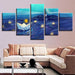 Paper Boat Drift 5 Piece HD Multi Panel Canvas Wall Art Frame - Original Frame