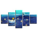 Paper Boat Drift 5 Piece HD Multi Panel Canvas Wall Art Frame - Original Frame