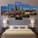 City Night 5 Piece HD Multi Panel Canvas Wall Art Frame - Original Frame