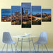 City Night 5 Piece HD Multi Panel Canvas Wall Art Frame - Original Frame