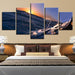 Sunrise Sunshine 5 Piece HD Multi Panel Canvas Wall Art Frame - Original Frame