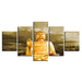 Portrait Gold Buddha 5 Piece HD Multi Panel Canvas Wall Art Frame - Original Frame