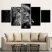 Roaring Lion 5 Piece HD Multi Panel Canvas Wall Art Frame - Original Frame