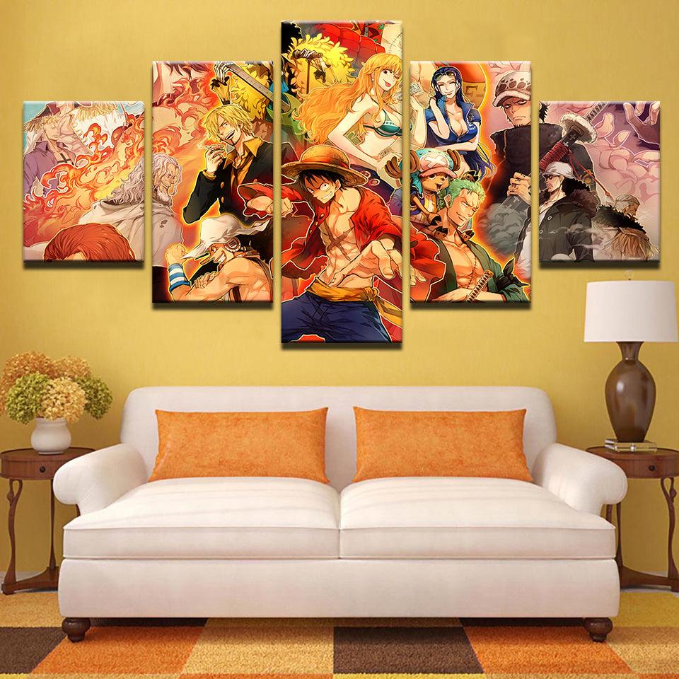 Different Cartoons 5 Piece HD Multi Panel Canvas Wall Art Frame - Original Frame