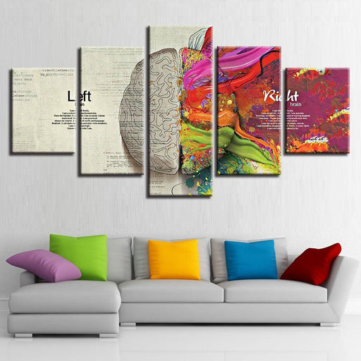 Abstract Color Partition 5 Piece HD Multi Panel Canvas Wall Art Frame - Original Frame