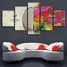 Abstract Color Partition 5 Piece HD Multi Panel Canvas Wall Art Frame - Original Frame