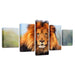 Majestic Lion 5 Piece Multi Panel Canvas Wall Art Frame - Original Frame