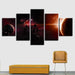 Planets In Space 5 Piece HD Multi Panel Canvas Wall Art - Original Frame