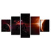 Planets In Space 5 Piece HD Multi Panel Canvas Wall Art - Original Frame