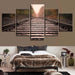 Autumn Train Track 5 Piece HD Multi Panel Canvas Wall Art Frame - Original Frame