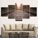 Autumn Train Track 5 Piece HD Multi Panel Canvas Wall Art Frame - Original Frame