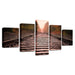 Autumn Train Track 5 Piece HD Multi Panel Canvas Wall Art Frame - Original Frame