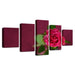 Beautiful Red Rose Flower 5 Piece HD Multi Panel Canvas Wall Art Frame - Original Frame