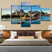 Sydney Opera House 5 Piece HD Multi Panel Canvas Wall Art Frame - Original Frame