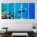 Deep Sea Diving 5 Piece HD Multi Panel Canvas Wall Art Frame - Original Frame