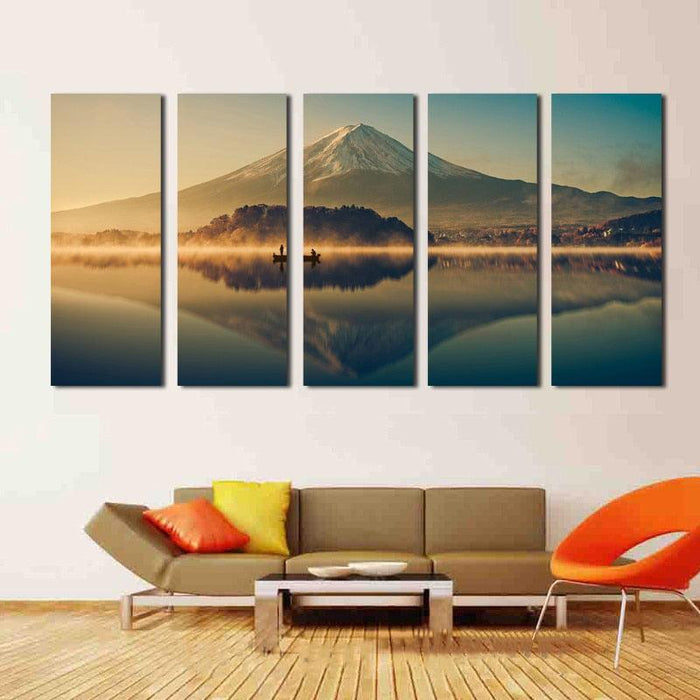 Mount Fuji 5 Piece HD Multi Panel Canvas Wall Art Frame