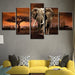 Elephant Parade 5 Piece HD Multi Panel Canvas Wall Art Frame - Original Frame