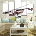 White Musical Instruments Violin 5 Piece HD Multi Panel Canvas Wall Art Frame - Original Frame