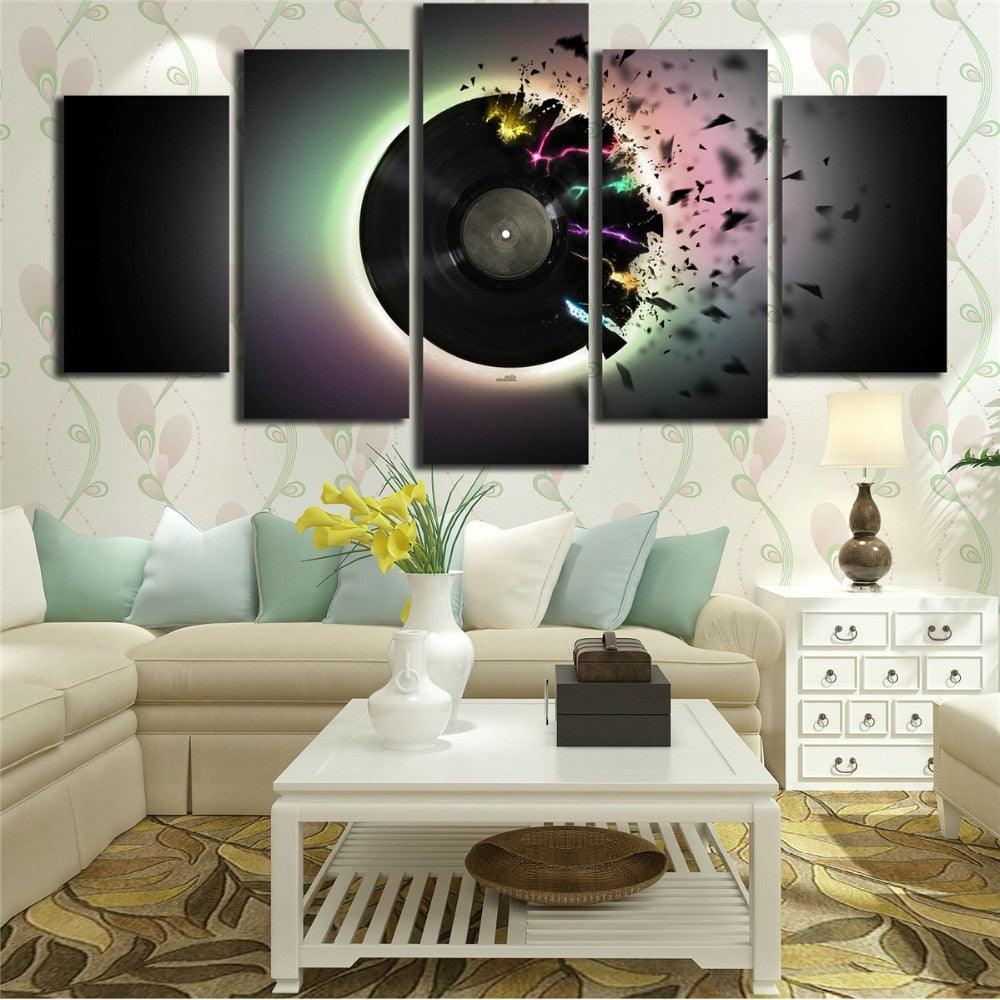 DJ Abstract 5 Piece HD Multi Panel Canvas Wall Art Frame - Original Frame