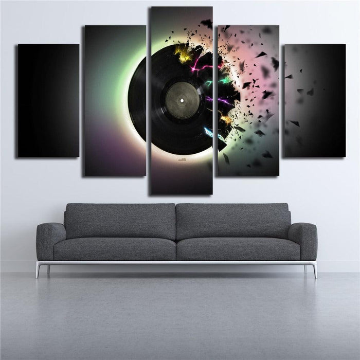 DJ Abstract 5 Piece HD Multi Panel Canvas Wall Art Frame