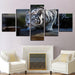 White Tiger 5 Piece HD Multi Panel Canvas Wall Art Frame - Original Frame