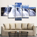 Mountain & Waterfalls 5 Piece HD Multi Panel Canvas Wall Art Frame - Original Frame