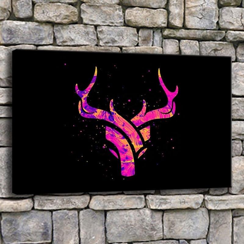 Artistic Deer Horns 1 Piece HD Multi Panel Canvas Wall Art Frame - Original Frame