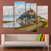 Seaview Castle 4 Piece HD Multi Panel Canvas Wall Art Frame - Original Frame