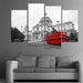 London Red Bus 4 Piece HD Multi Panel Canvas Wall Art Frame - Original Frame