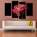 Pink Rose Flower 4 Piece HD Multi Panel Canvas Wall Art - Original Frame