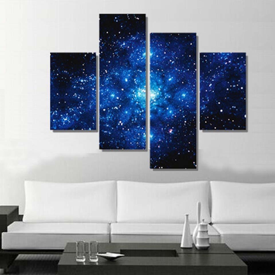Stars All Over The Sky 4 Piece HD Multi Panel Canvas Wall Art Frame - Original Frame