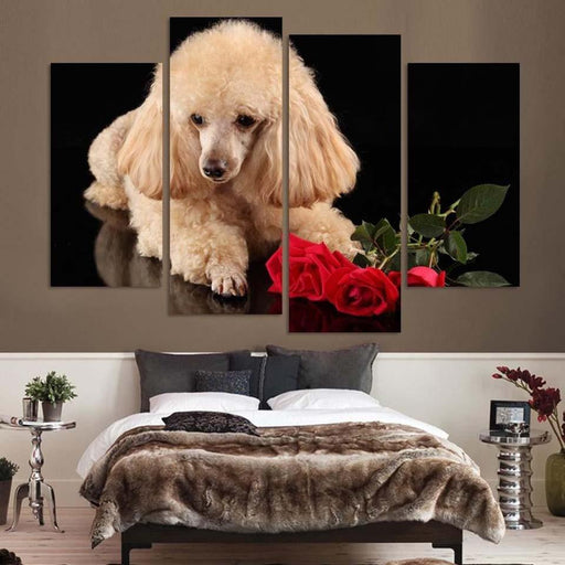 Dog Roses 4 Piece HD Multi Panel Canvas Wall Art Frame - Original Frame