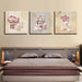 Tea Cups Paintings 3 Piece HD Multi Panel Canvas Wall Art Frame - Original Frame