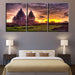 Temple Print 3 Piece HD Multi Panel Canvas Wall Art Frame - Original Frame