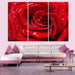 Red Rose & Water Droplets 3 Piece HD Multi Panel Canvas Wall Art Frame - Original Frame