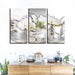 White Flower 3 Piece HD Multi Panel Canvas Wall Art Frame - Original Frame