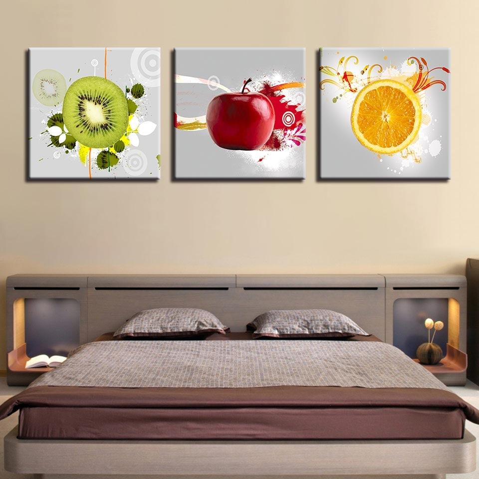 Fruits 3 Piece HD Multi Panel Canvas Wall Art Frame - Original Frame