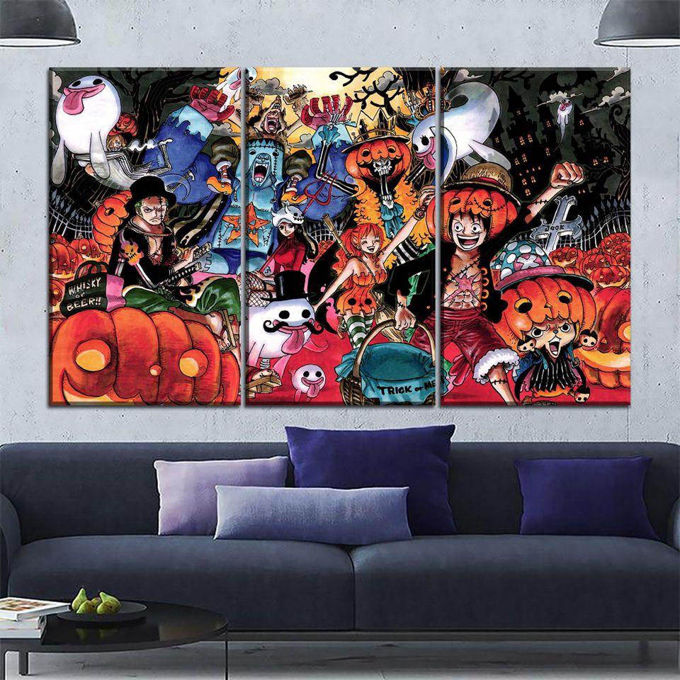 Halloween Costume Painting 3 Piece HD Multi Panel Canvas Wall Art Frame - Original Frame