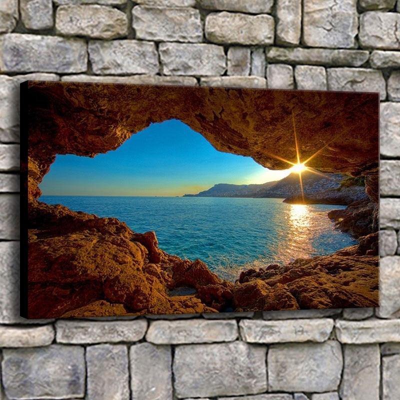Sunset Beach 1 Piece HD Multi Panel Canvas Wall Art Frame - Original Frame