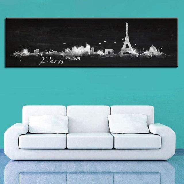 Paris Cityscape 1 Piece HD Multi Panel Canvas Wall Art Frame - Original Frame