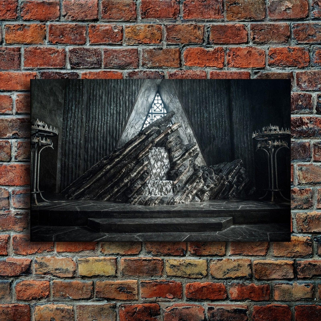 Framed 1 Piece Game Of Thrones Painting Iron Throne Scenery Poster Living Room Wall Art - Original Frame
