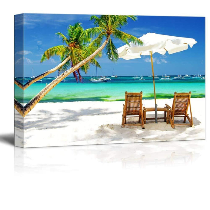 1 Piece Tropical Vacation At The Beach Poster Prints Seascape Painting Living Room Wall Art