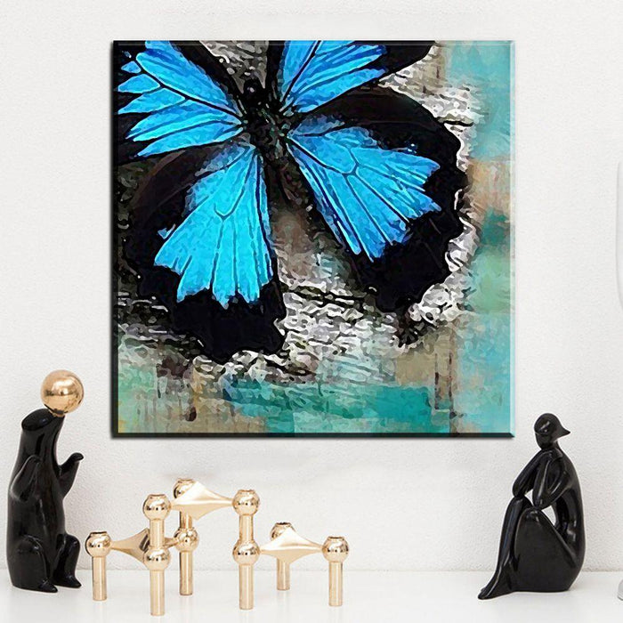 1 Piece Blue Butterfly Pictures Wall Art - Original Frame