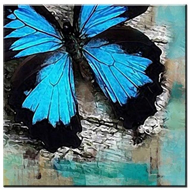 1 Piece Blue Butterfly Pictures Wall Art - Original Frame