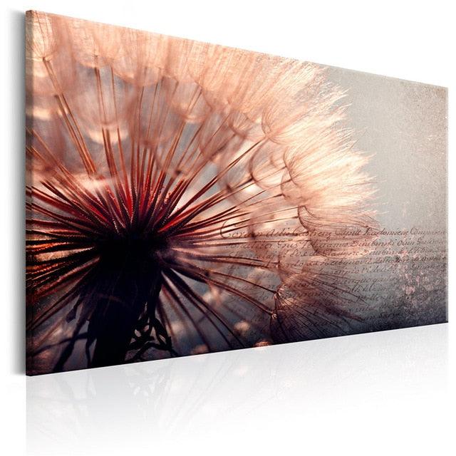 Living Room Wall Art 1 Piece Beautiful Dandelion Flowers Painting Prints Colourful Abstract Poster Framed