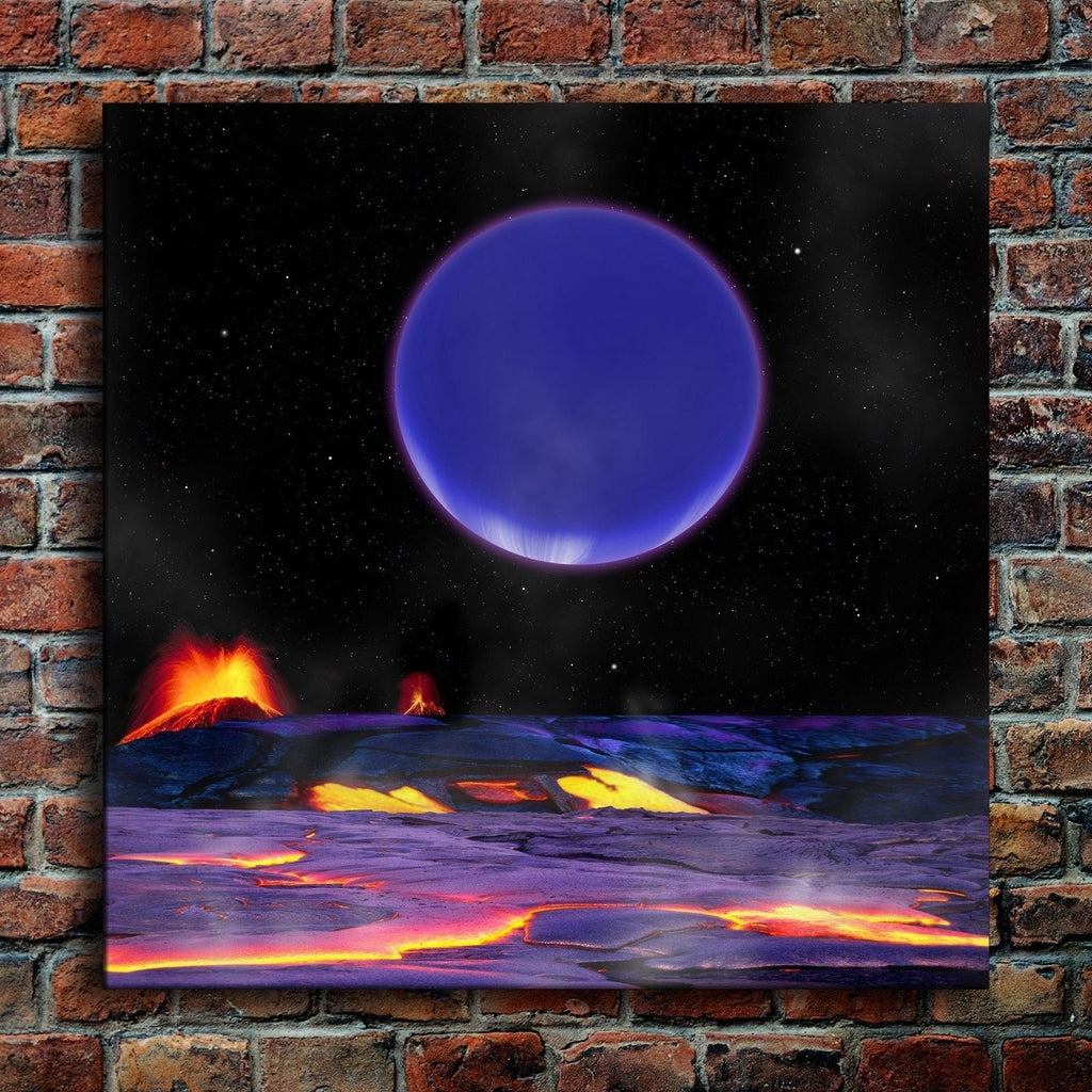1 Piece Martian On Moon Planets Poster Outer Space Painting For Living Room Decor - Original Frame